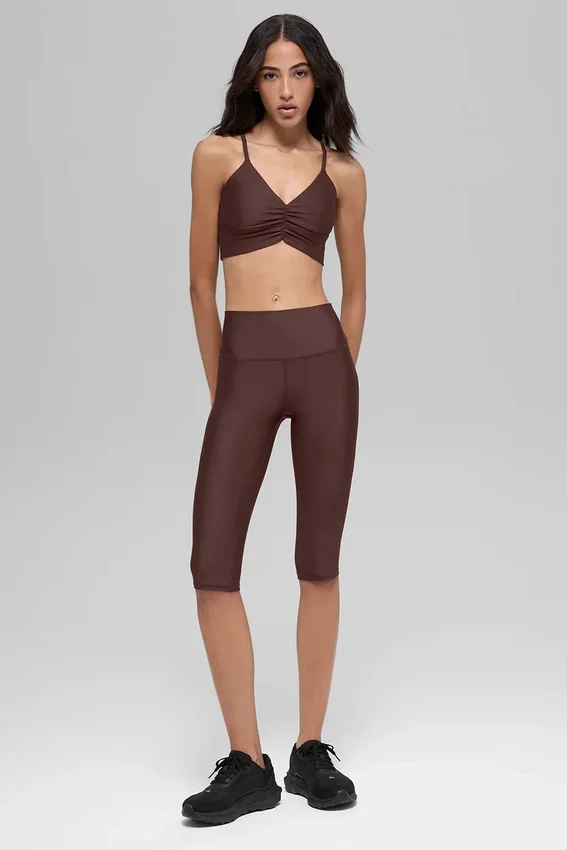 Spodnie capri High-Waist Airlift z wysokim stanem, długość 16'' – Brownstone