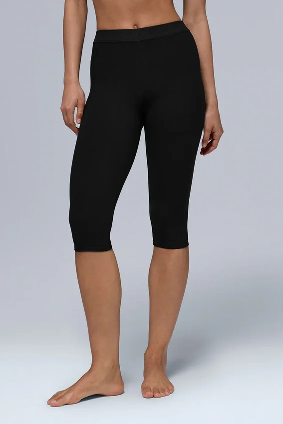Spodnie capri High-Waist Alosoft w stylu kultowych lat 90. – czarne