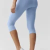 Spodnie capri High-Waist Alosoft w stylu lat 90. – jasnoniebieskie