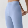 Spodnie capri High-Waist Alosoft w stylu lat 90. – jasnoniebieskie