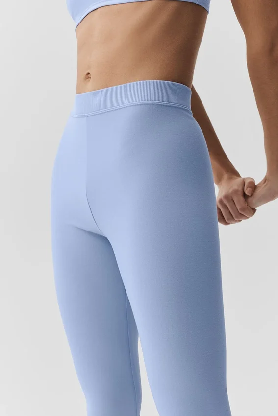 Spodnie capri High-Waist Alosoft w stylu lat 90. – jasnoniebieskie