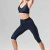 Spodnie capri z linii „High-Waist” marki Airlift – granatowe