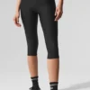 Spodnie capri z siateczki Airlift High-Waist – idealne dopasowanie – czarne