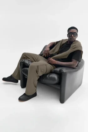 Spodnie cargo Double Take – kolor drzewa oliwnego