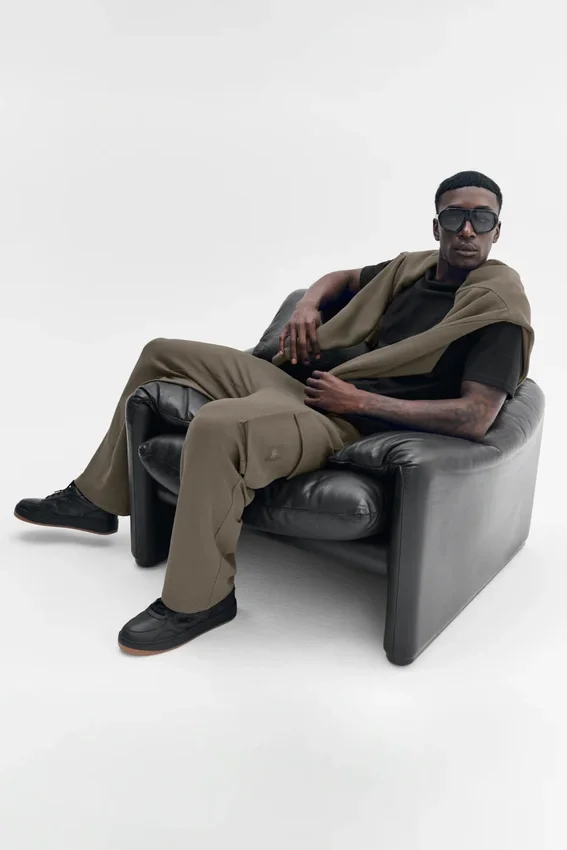 Spodnie cargo Double Take – kolor drzewa oliwnego