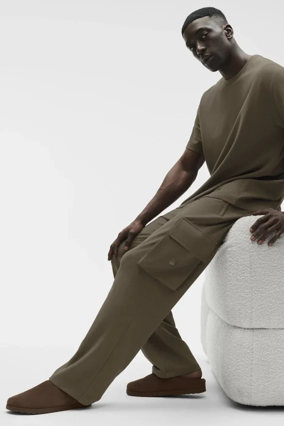 Spodnie cargo Double Take – kolor drzewa oliwnego