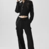 Spodnie cargo High-Waist Scholar Knit – czarne