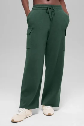 Spodnie cargo High-Waist Scholar Knit – kolor Clover Green