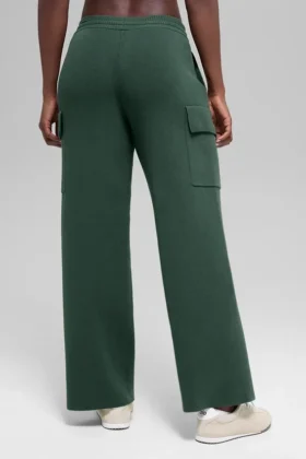 Spodnie cargo High-Waist Scholar Knit – kolor Clover Green