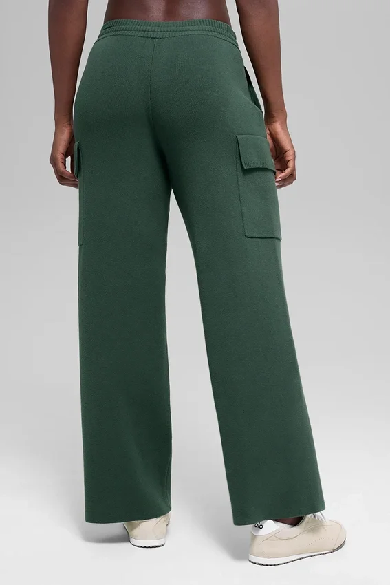 Spodnie cargo High-Waist Scholar Knit – kolor Clover Green