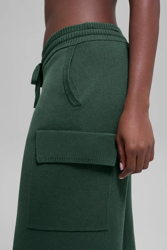 Spodnie cargo High-Waist Scholar Knit – kolor Clover Green