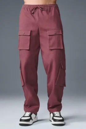 Spodnie cargo Northstar – kolor burgundowo-truflowy