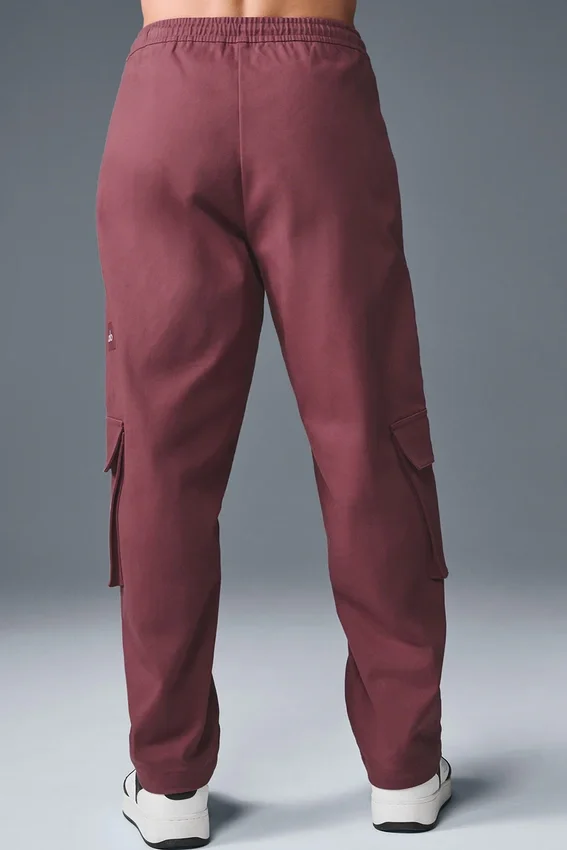 Spodnie cargo Northstar – kolor burgundowo-truflowy