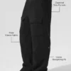 Spodnie cargo z polaru Polar Fleece Ridge – czarne
