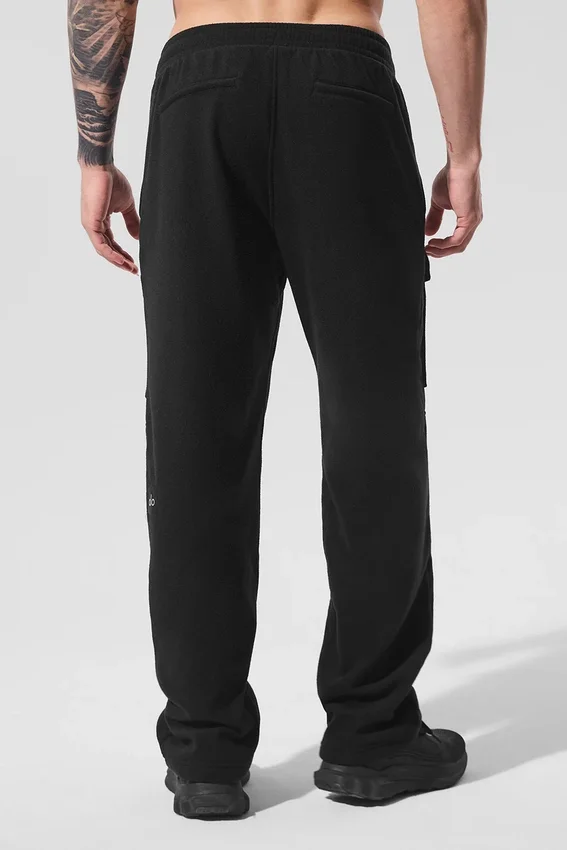 Spodnie cargo z polaru Polar Fleece Ridge – czarne