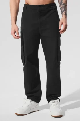 Spodnie cargo z tkaniny ripstop – czarne