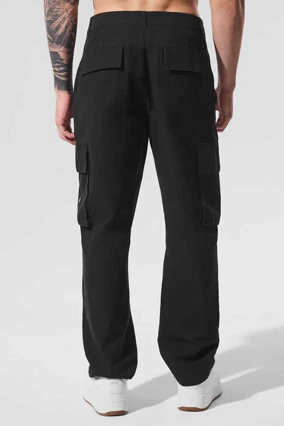 Spodnie cargo z tkaniny ripstop – czarne
