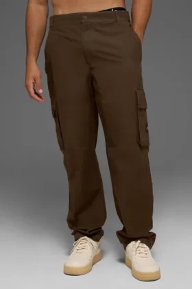 Spodnie cargo z tkaniny ripstop – kolor Espresso