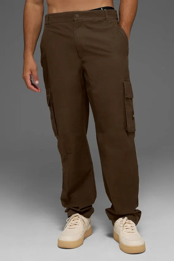 Spodnie cargo z tkaniny ripstop – kolor Espresso