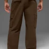 Spodnie cargo z tkaniny ripstop – kolor Espresso