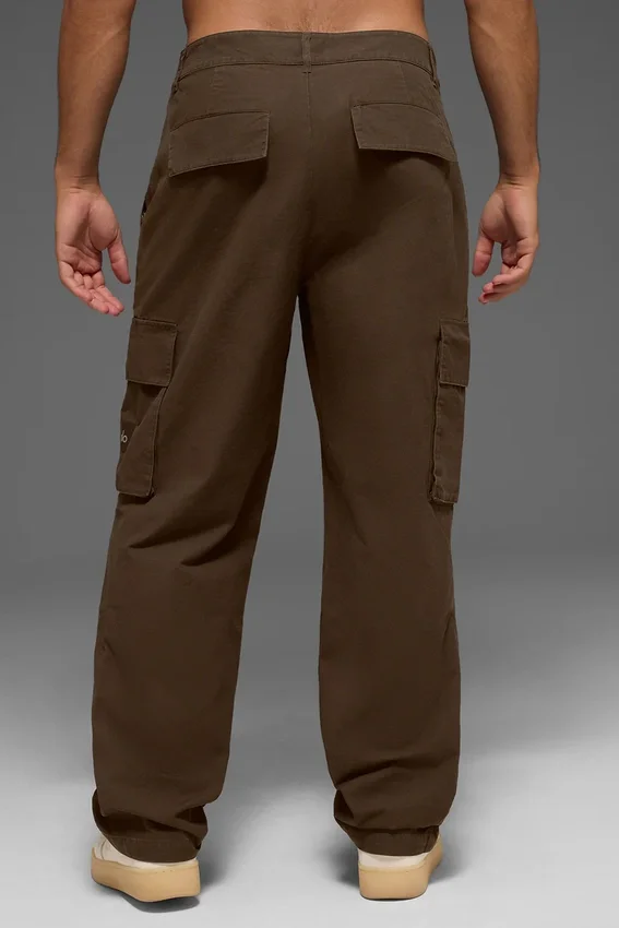 Spodnie cargo z tkaniny ripstop – kolor Espresso