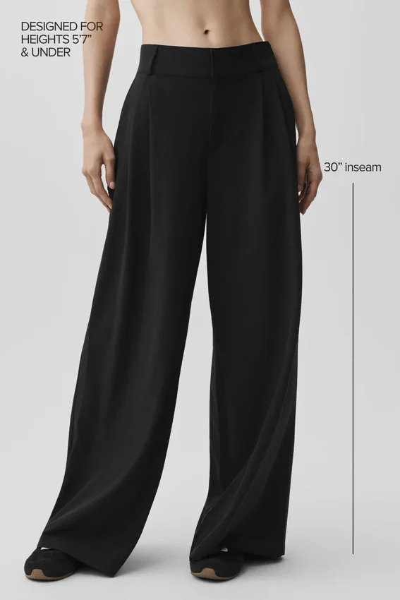 Spodnie Dreamscape High-Waist (krój regular) – czarne