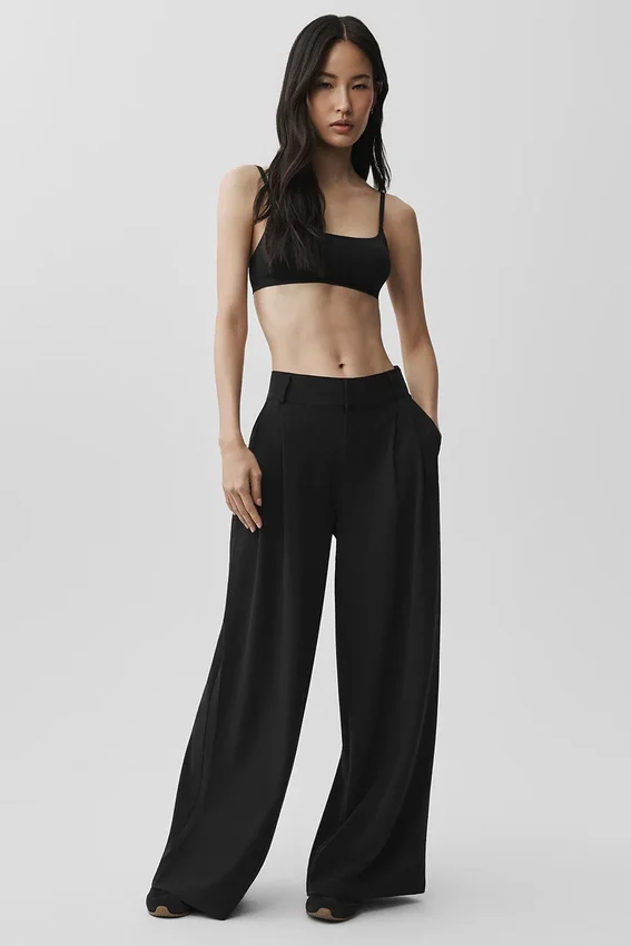 Spodnie Dreamscape High-Waist (krój regular) – czarne