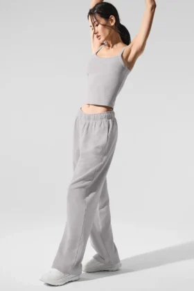 Spodnie dresowe Accolade z prostymi nogawkami w stylu „washed” – Grey Sky Wash