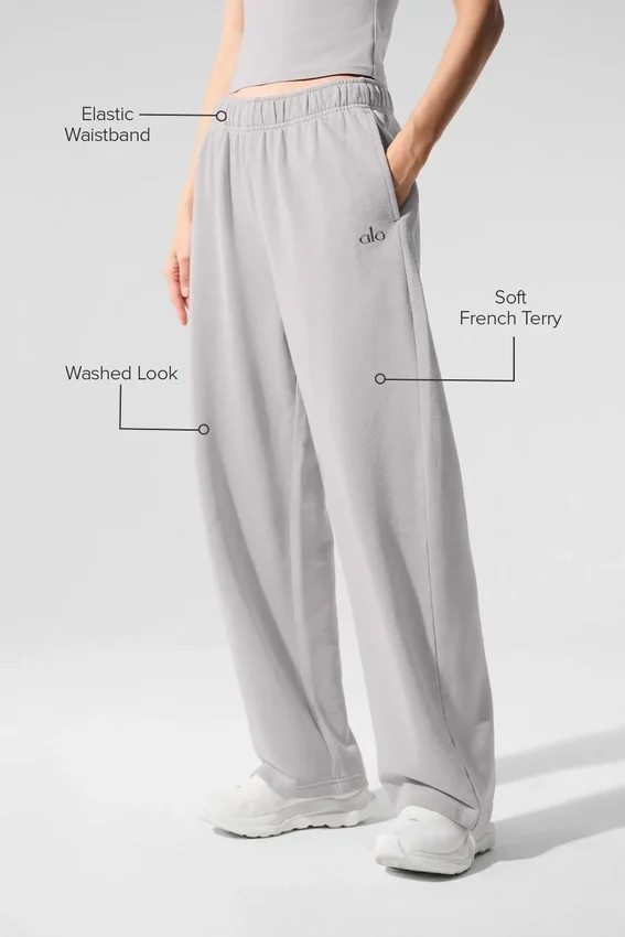 Spodnie dresowe Accolade z prostymi nogawkami w stylu „washed” – Grey Sky Wash