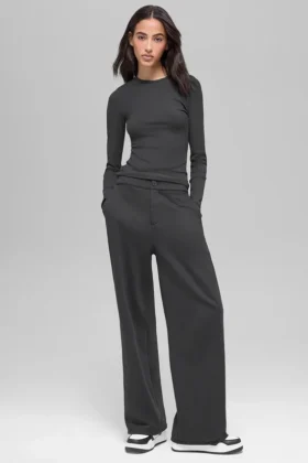 Spodnie dresowe High-Waist – antracyt