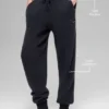 Spodnie dresowe New Class z wełny i kaszmiru z High-Waist – czarne