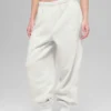 Spodnie dresowe Retreat z polaru High-Waist – biało-szare
