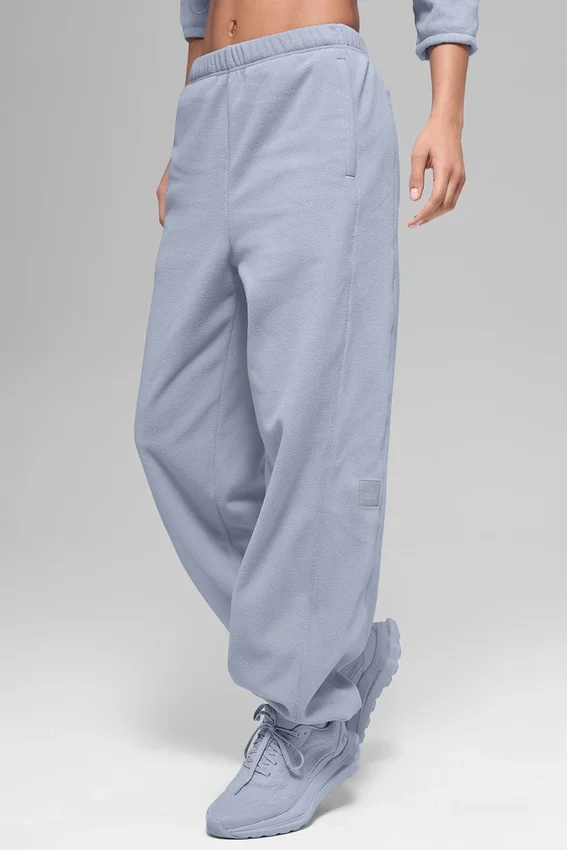 Spodnie dresowe Retreat z polaru High-Waist – Winter Frost
