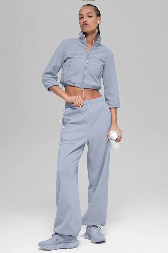 Spodnie dresowe Retreat z polaru High-Waist – Winter Frost