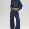 Spodnie dresowe Serenity z szerokimi nogawkami – Navy