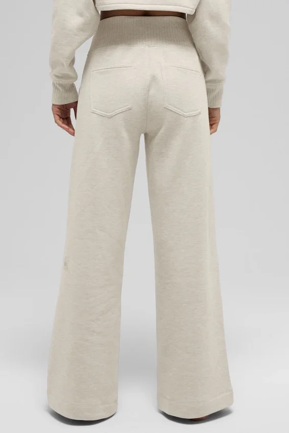 Spodnie dresowe Serenity z szerokimi nogawkami – Oatmeal Heather