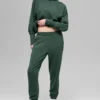 Spodnie dresowe Waffle Weekend Escape – kolor Clover Green