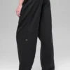 Spodnie dresowe z polaru High-Waist „Retreat” – czarne