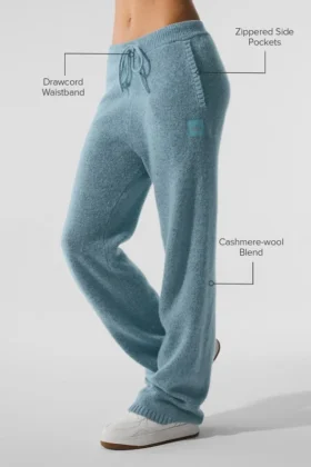 Spodnie dresowe z wełny i kaszmiru z kolekcji New Class – kolor Celestial Blue Granite Heather