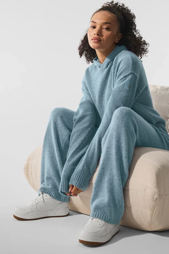 Spodnie dresowe z wełny i kaszmiru z kolekcji New Class – kolor Celestial Blue Granite Heather