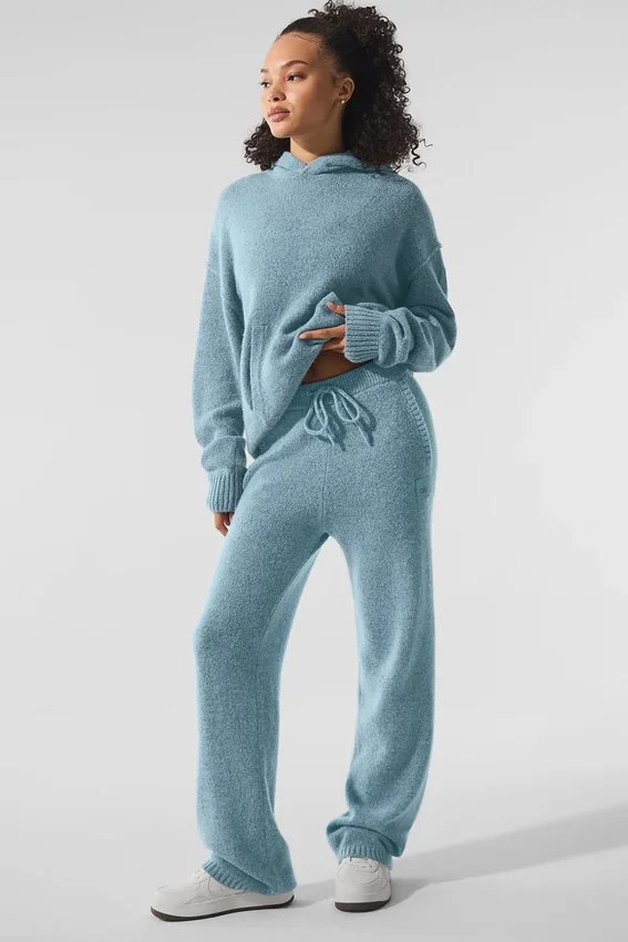 Spodnie dresowe z wełny i kaszmiru z kolekcji New Class – kolor Celestial Blue Granite Heather
