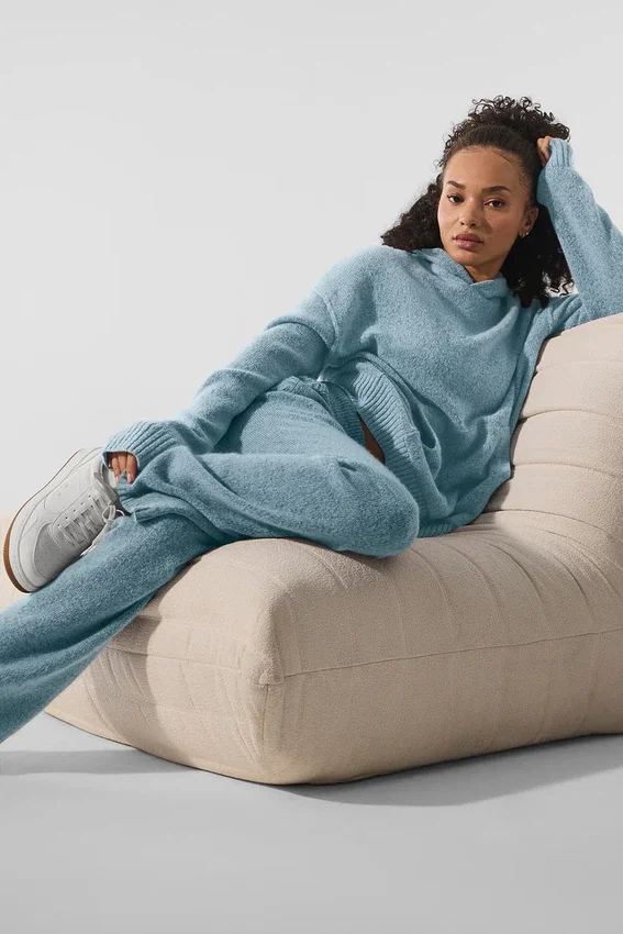 Spodnie dresowe z wełny i kaszmiru z kolekcji New Class – kolor Celestial Blue Granite Heather