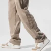 Spodnie Edition z suede'owego materiału o prostym kroju – Gravel