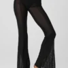 Spodnie Flicker High-Waist z siateczką – czarne