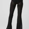 Spodnie Flicker High-Waist z siateczką – czarne