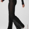 Spodnie Flicker High-Waist z siateczką – czarne