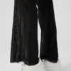 Spodnie Flicker High-Waist z siateczką – czarne