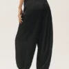 Spodnie High-Waist „Radiance” z mieszanki jedwabiu – czarne