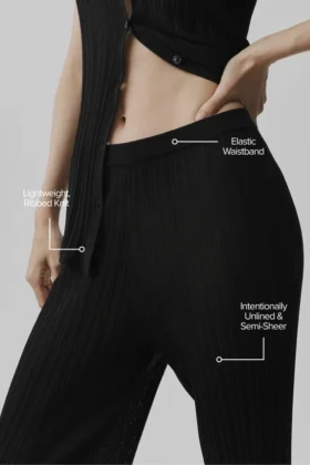 Spodnie High-Waist z prostymi nogawkami „Sunlit” – czarne