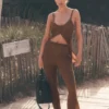 Spodnie High-Waist z prostymi nogawkami „Sunlit” – kolor „Sun Kissed Brown”